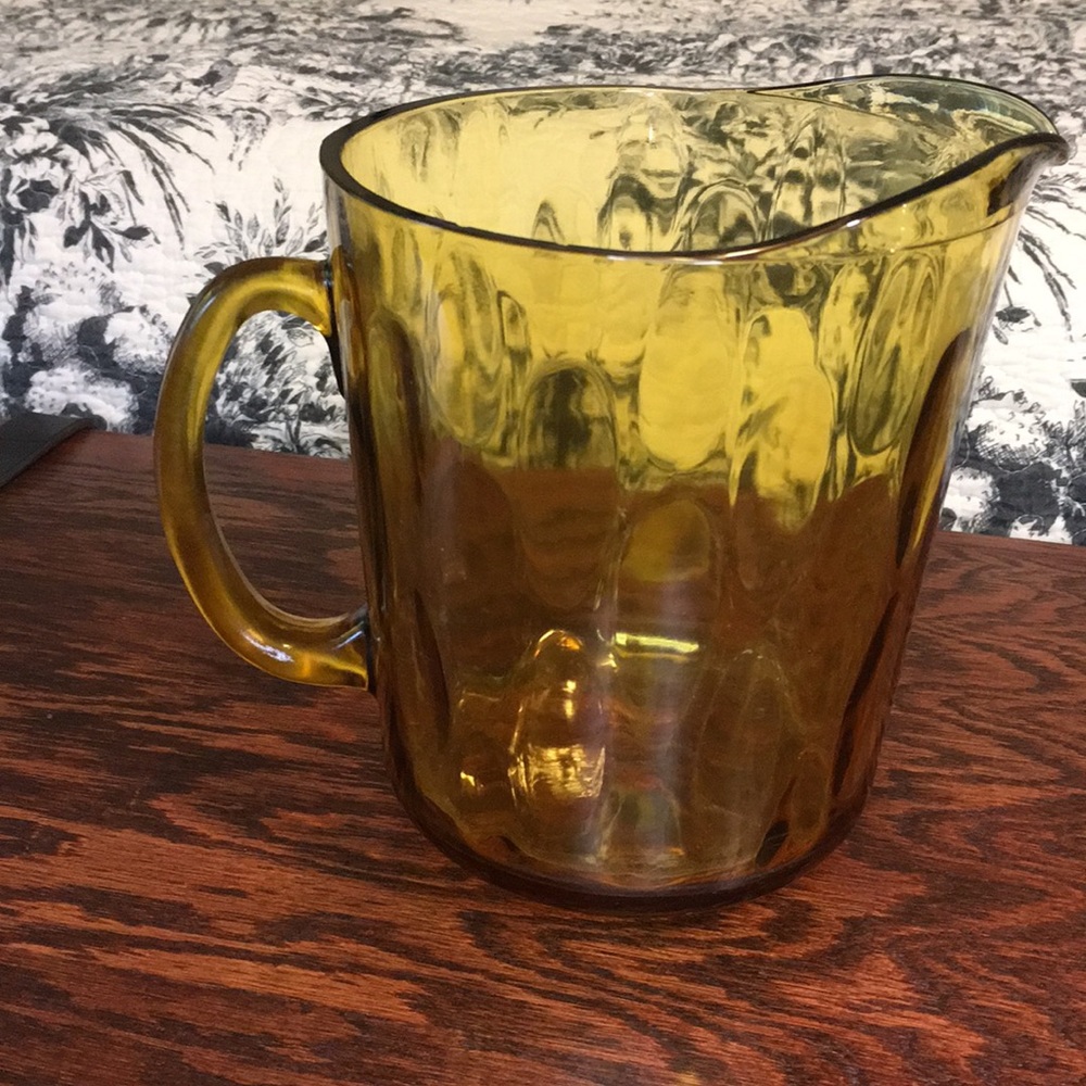 Vintage Amber Glass Bar Pitcher